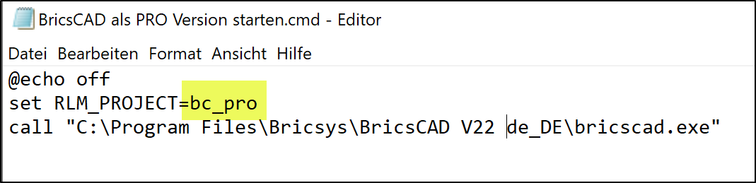 BricsCAD PRO CMD Datei