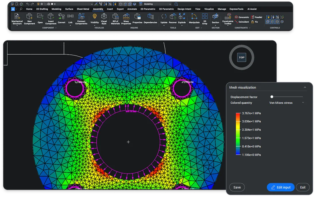 BricsCAD Mechanical Interface – Baugruppe mit Stückliste BricsCAD Mechanical Interface – Baugruppe mit Stückliste