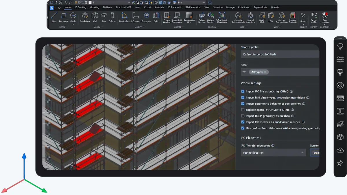 BricsCAD BIM Bauwerksmodell in der Praxis